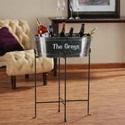 Angle View: Galvanized Beverage Tub or Tub with Stand