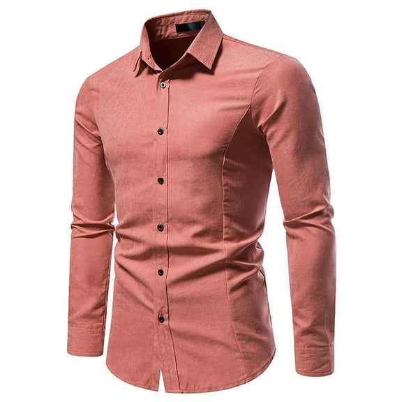 Fashion Long Sleeve Shirts for Mens Plus Size Vintage Casual And Solid Color Button Pocket d Lapel Shirt Save to 65% Off!