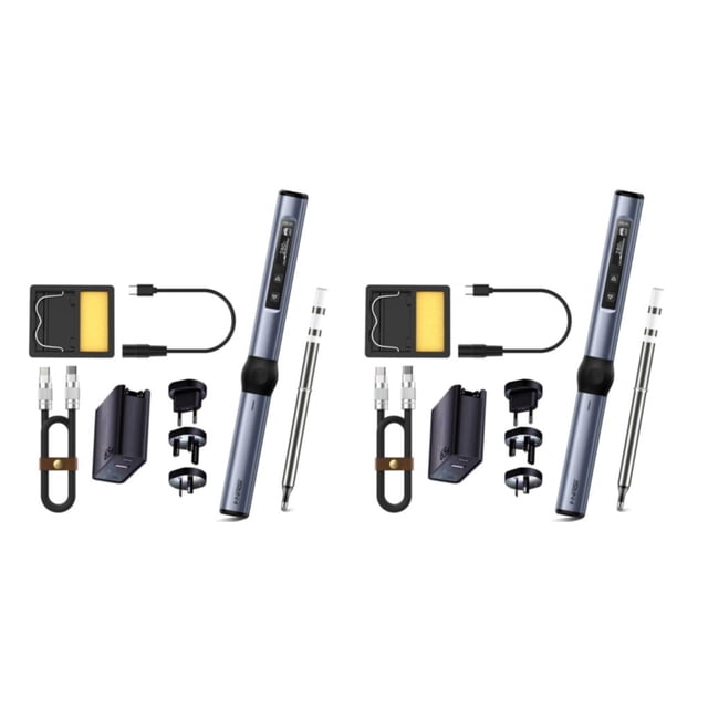 Kit de soldador eléctrico Riwesomey portátil Azul con BC2 2piezas