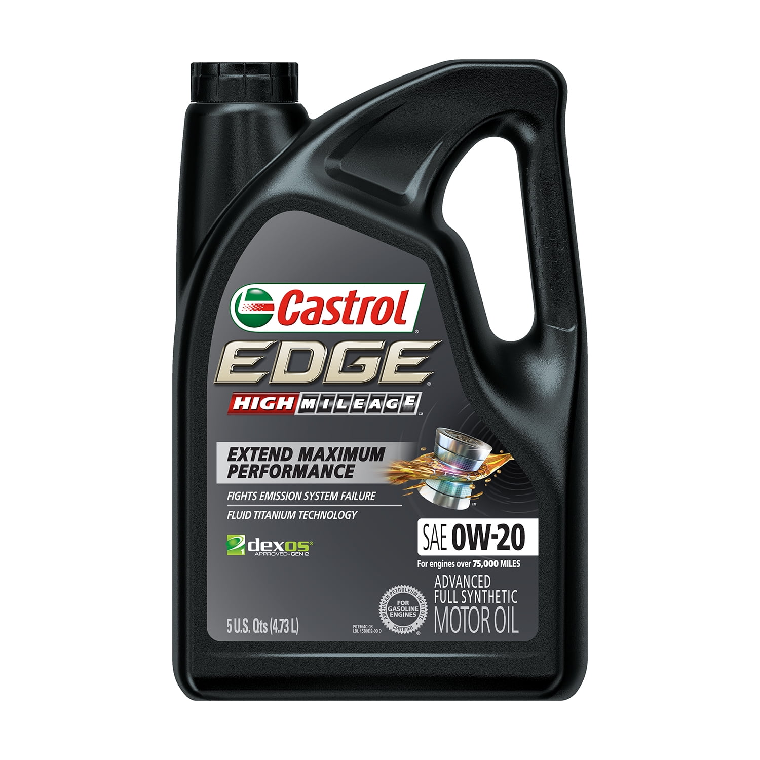 Castrol Edge High Mileage 0w Advanced Full Synthetic Motor Oil 5 Quarts Walmart Com Walmart Com