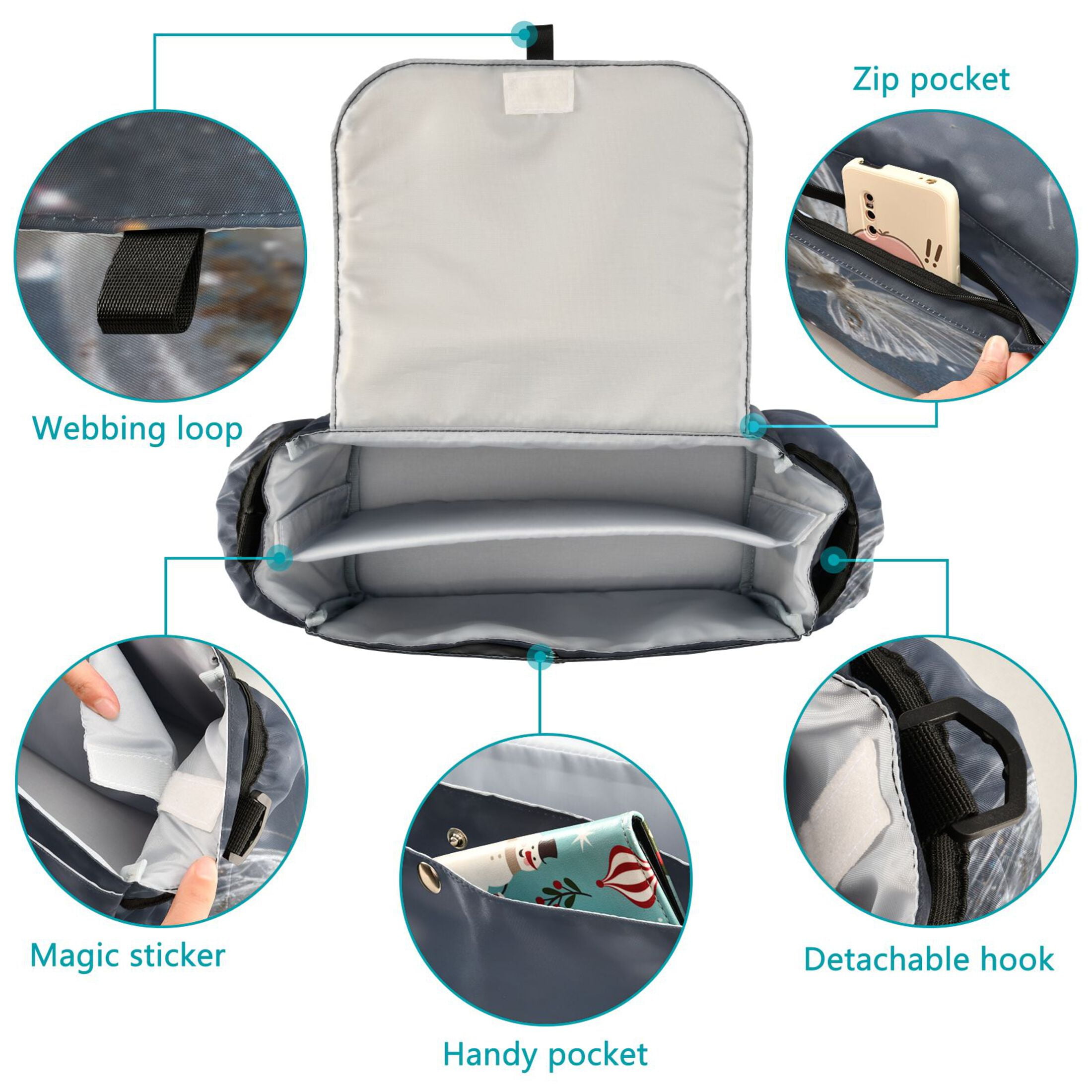 DIXRUYEE Stroller Organizer Starry Butterfly Printed