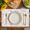 thumbnail image 4 of Flowers Birds Placemats Set of 6, Farmhouse Botanical Floral Branches Plants Placemats for Dining Table, Place Mats for Kitchen Tabletop, Waterproof Wipeable Dining Table Mats Set, 4 of 9