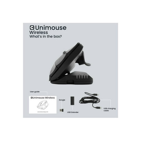 Contour Design - Unimouse Ergonomic Wired Mouse for Left-Handed - Black