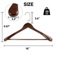 thumbnail image 4 of BP4U 6-Pack Premium Wide Shoulder Wooden Suit Hangers, 16-Inch Heavy-Duty Solid Wood Coat Hangers for Women's Suits & Coats(Walnut), 4 of 7