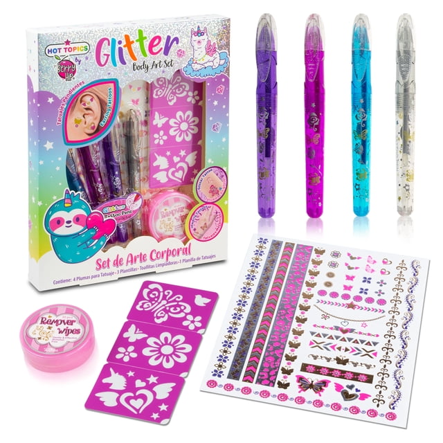 Kit Maquillaje Juguete Niñas Plumas Para Tatuajes Temporales Berry Hip GBA10BH