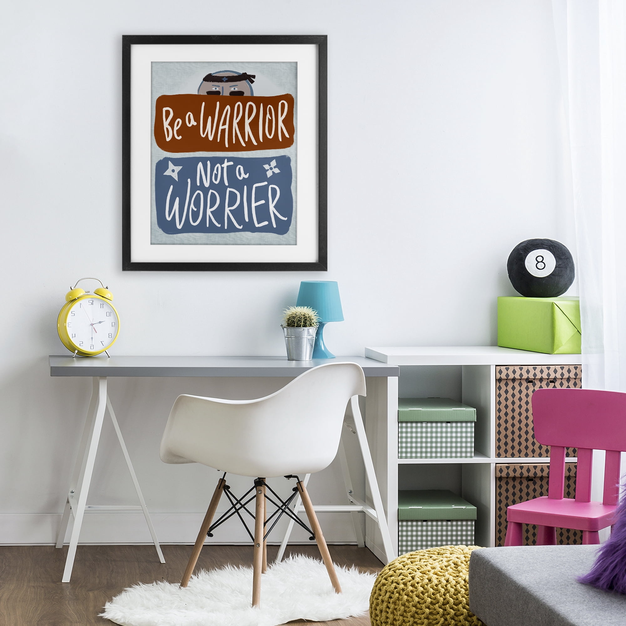 Stupell Industries Warrior Not Worrier Black Framed Print Under Glass, design by Connie Summers