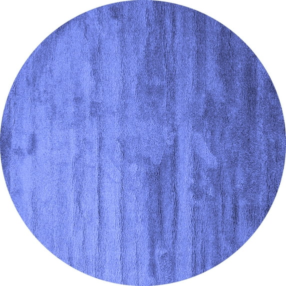 Ahgly Company Indoor Round Abstract Blue Contemporary Area Rugs, 6' Round
