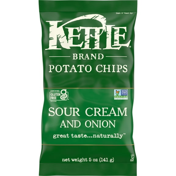 Kettle Brand Potato Chips, Sour Cream & Onion Kettle Chips, 5 oz