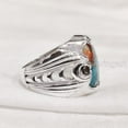 thumbnail image 5 of Oyster Copper Turquoise Mans Ring, Natural Copper Turquoise, Silver Jewelry, 925 Silver Ring, Birthday Gift, Heavy Mens Ring, Arabic Design, Ottoman Style Ring, Christmas, Turkey Mens Signet Ring, 5 of 6