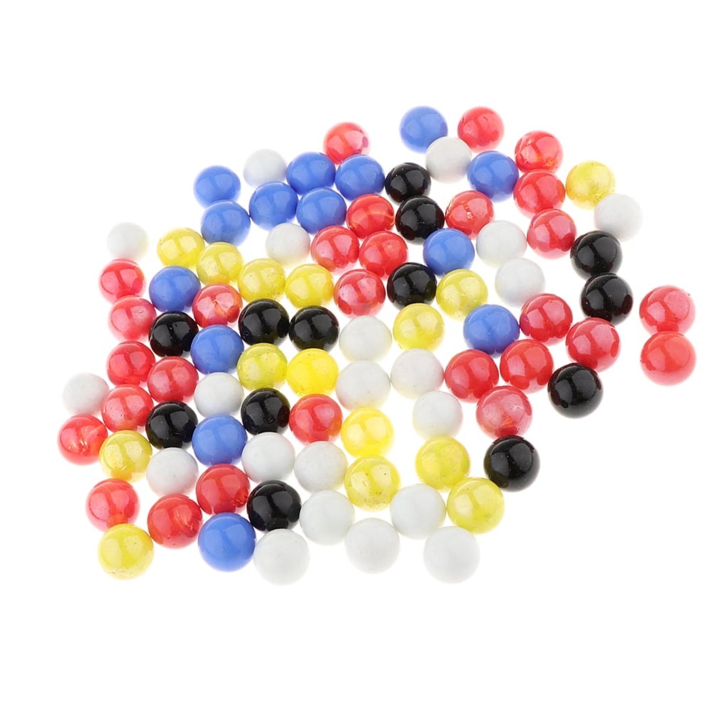 90PCS 16mm Glass Beads Marbles Ball Run Chinese Checkers Toy Fish Tank Decor 
