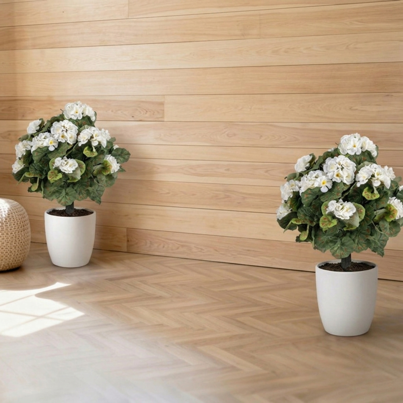 Vebreda Artificial Plant Decor, Artificial Begonia Ball Trees Set of 2 13 inch Fake Evergreen Shrubs with Ground Spikes, High-quality Materials