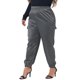 thumbnail image 4 of Pantalones cargo de satén para mujer de tallas grandes Agnes Orinda con cintura elástica y bolsillos, largo hasta el tobillo, 1X gris oscuro, 4 of 6