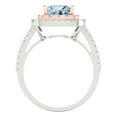 thumbnail image 4 of Halo Engagement Ring for Women - 2.07ct Natural Swiss Blue Topaz in 14K White/Rose Gold Promise Ring, 4 of 6