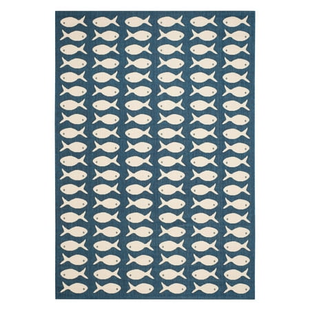 - Safavieh Courtyard Tranter Geometric Fish Indoor/Outdoor Area Rug