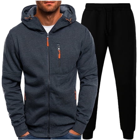 guisaled Mens Tracksuits 2 Piece Sweat Suits Full Zip Up Hoodies Sweatpants Sets for Men Jogging Running Sports Workout Outfits s