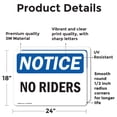 thumbnail image 2 of (2 Pack) No Riders OSHA Notice Sign 24 Inch X 18 Inch Vinyl Label Decal Sticker Weather Resistant, UV Protected for Workplace, Business, and Construction Site, Made in the USA, 2 of 7