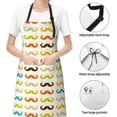 thumbnail image 6 of Pofeuu Colorful Mustache Print Waterproof Apron with Pockets Adjustable Cooking Aprons Kitchen Bib for Baking Household Cleaning, 6 of 8