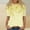 Yellow, variant on Sakmal Plus Size Tops for Women Blue Elbow-Length Graphic Crew Neck T-Shirts Womens Shirts for Summer