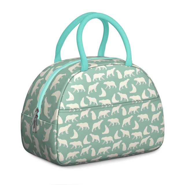 Sac à Lunch Boho Ours Sauvage – Imprimé Ours de Forêt Dessin Animé, Réutilisable, Durable et Esthétique Sac à Lunch Isolé