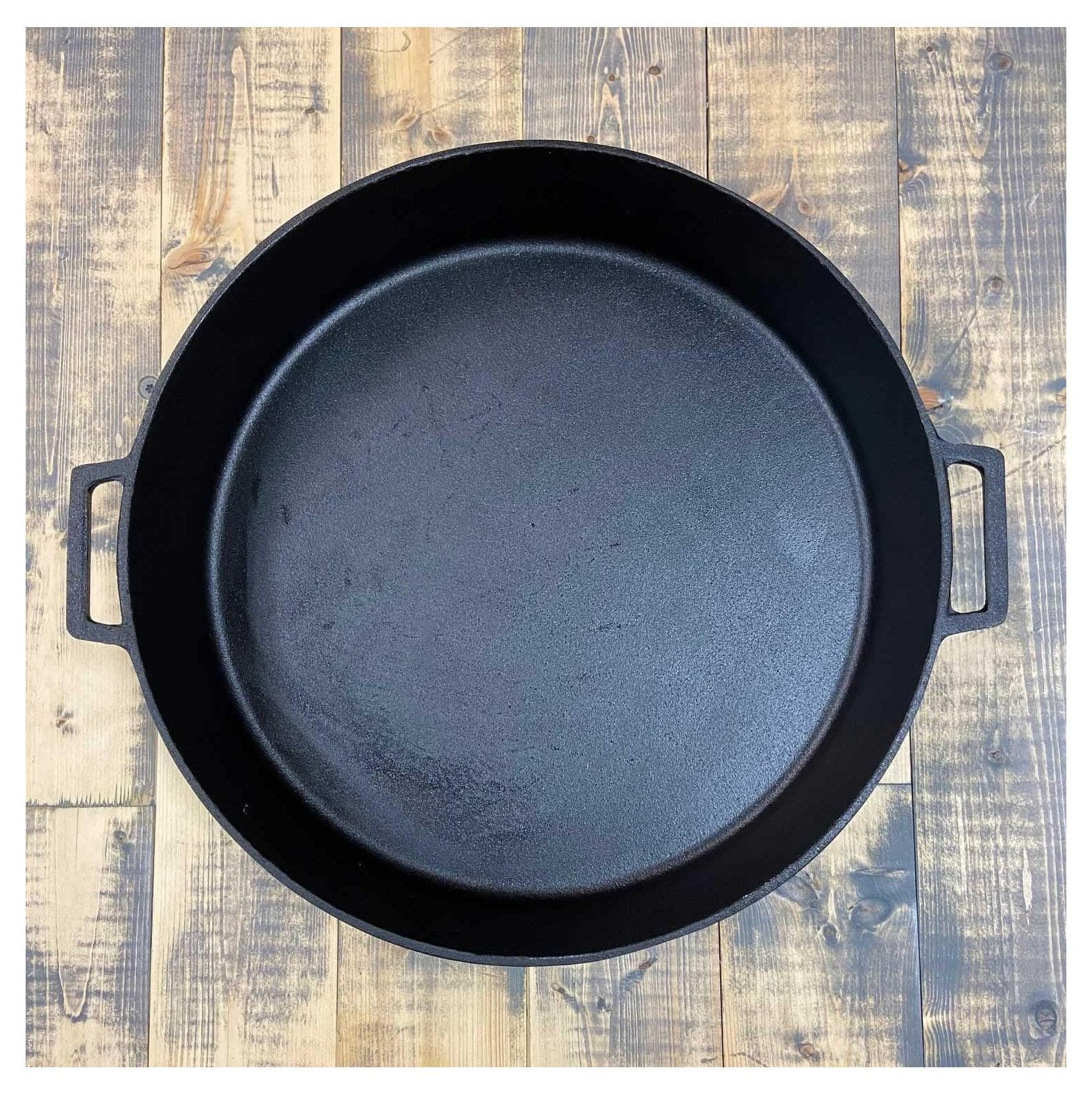 CintBllTer 20 Inch Jumbo Cast Iron Skillet Features Dual Helper Handles  Deep 3-in Sides Perfect For Breakfast Roast Pan Frying Sautéing Baking &  Large Batch Cooking 