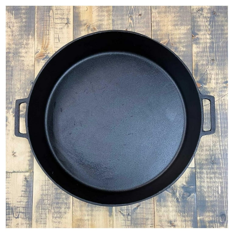 Cintbllter 20 inch Jumbo Cast Iron Skillet Features Dual Helper Handles Deep 3-in Sides Perfect for Breakfast Roast Pan Frying Sauting Baking & Large