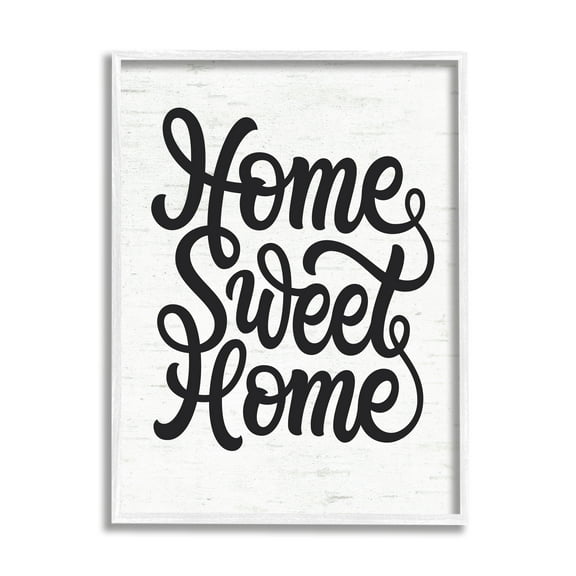Stupell Industries Minimal Home Sweet Home Typography Light Worn Pattern Inspirational Painting White Framed Art Print Wall Art, 11 x 14