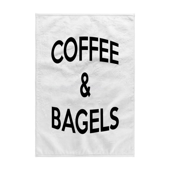 3dRose, COFFEE AND BAGELS, 15x22 Hand Towel