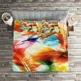 thumbnail image 2 of Ambesonne Colorful Quilted Coverlet 3 Pcs, Puffy Dreamy Feathers, Queen Size, Multicolor, 2 of 2