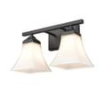 thumbnail image 4 of Millennium Lighting  Metal 2 Light Vanity Fixture with Etched White Glass Shades Matte Black Black Matte, 4 of 4