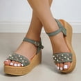 thumbnail image 5 of VerPetridure Women's Wedge Sandals Slip On Flatform With Inmitation Cork Bottom Straps, 5 of 8