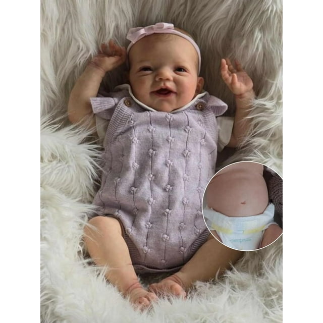 Muñeca Reborn Anano, silicona realista, cuerpo completo, 45 cm, niña