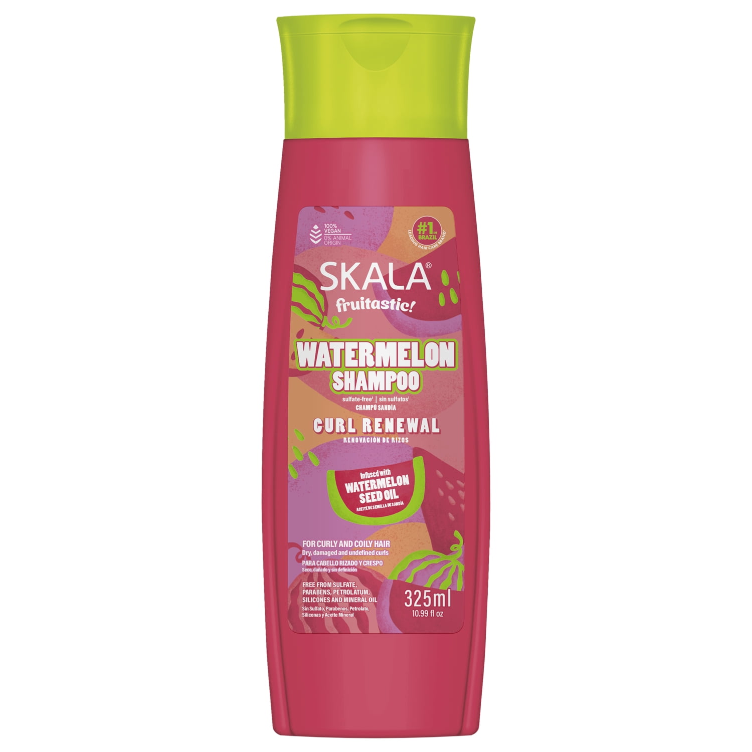 Skala Fruitastic Watermelon Shampoo for Curly & Coily Hair Hydration and Gentle Cleansing, 10.99 fl oz