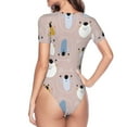 thumbnail image 4 of Naloa Cute Hand Drawn Bear Women's Short-Sleeved Onesie, One-Piece Swimsuit for Parties, dates, clubs - XX-Large, 4 of 9