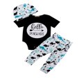 thumbnail image 1 of Newborn Baby Long Sleeve Bodysuit+Long Pant+Hat Outfits Set, 1 of 6