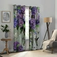 thumbnail image 5 of Facannap Hummingbird Flowers Perforated Blackout Curtains 2-Pack Fashionable Thermal Insulation Curtains 55x63in, 5 of 8