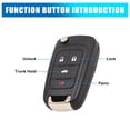 thumbnail image 3 of Unique Bargains 4 Button Folding Uncut Key Fob Remote Case Shell Replacement for Chevrolet, 3 of 10