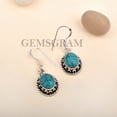 thumbnail image 5 of Gemsgram Hoop Dangle Earrings in 925 Sterling Silver Earrings for Women - 8x10mm Real Turquoise Earrings, Turquoise Jewelry Earrings, Birthstone Earrings, 5 of 8