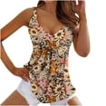 thumbnail image 2 of Aloohaidyvio Tops Short Sleeve Womens Summer Casual Vest V-Neck Pullover Blouse Printed Sleeveless Tank Tops, 2 of 5