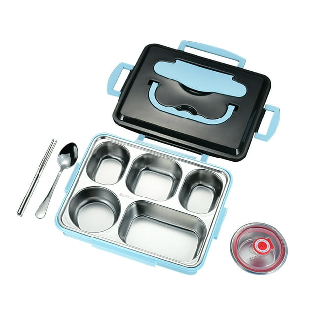 Agiferg Thermal Insulation Bento Box Tableware Set Portable Lunch Box Student Lunch Box