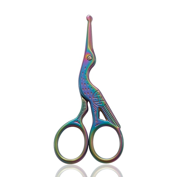 YJSStriving Nose Hair Scissors Rounded Tip Facial Hair Scissors Blunt Tip Scissors for Eyebrows Facial Hair, Nose Hair, Mustche, Eyelashes
