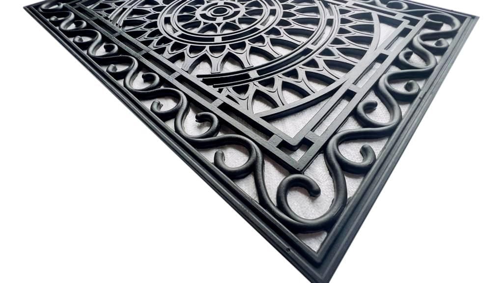 Grand paillasson d'extérieur élégant en fer forgé de Home Décor Inc. – 61 x 91 cm, noir, durable et élégant