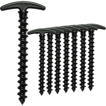 Tent Stakes 20 Pack Ground Anchors Tent Pegs,5.7in T Shape Spiral Ground Stakes,Camping Stakes for Tent Tarps Canopy Camping Hiking