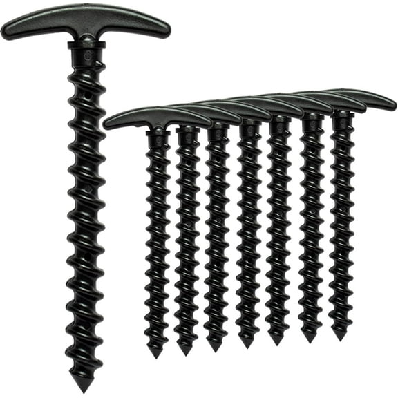 Tent Stakes 20 Pack Ground Anchors Tent Pegs,5.7in T Shape Spiral Ground Stakes,Camping Stakes for Tent Tarps Canopy Camping Hiking