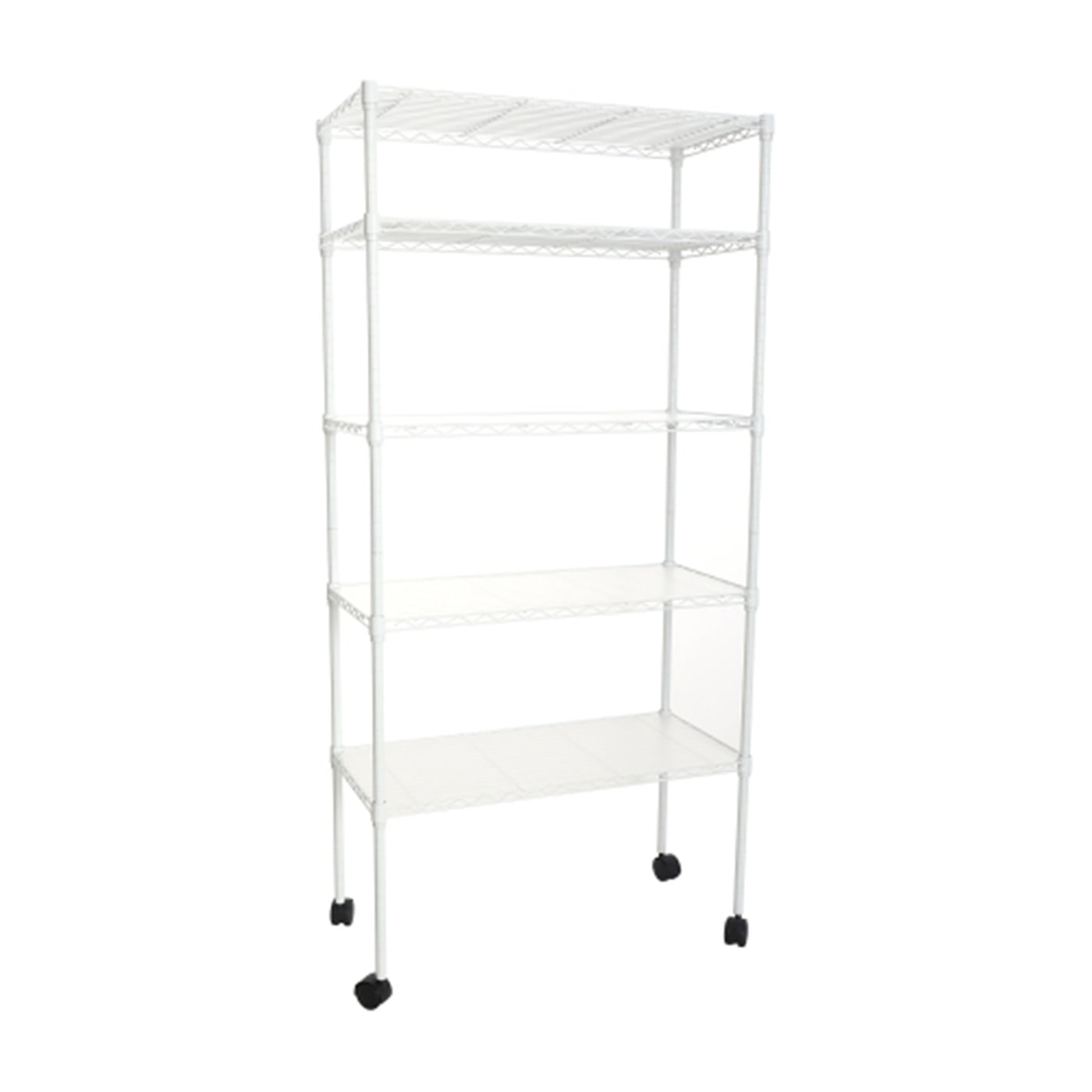 5 Tier Shelf Wire Shelving Unit Heavy Duty Wire Shelf Metal Large bookshelf-100-melamine-coated-particle-board-thickness-18-mm-size