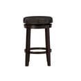 thumbnail image 2 of Linon Maya 25" Backless Indoor Round Counter Stool with Swivel, Dark Brown/Brown Faux Leather, 2 of 11