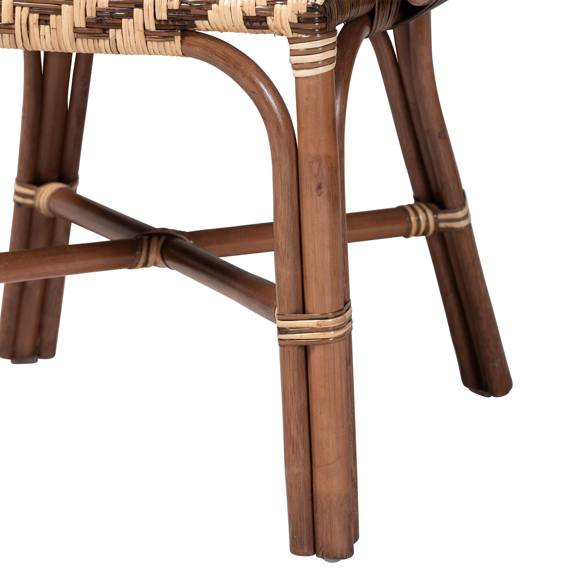 bali & pari Mariano Boho Dining Chair, Dining Height 18.1", Light Brown