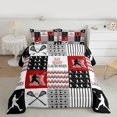 thumbnail image 2 of Homewish Eat Sleep Lacrosses Bedding Comforter Set for Boys, Stripes Abstract Line Twin Comforter Sets, Vintage Patchwork Plaid Reversible Bedding Set, Ultra Soft Bedroom Decor, 2 Pieces, 2 of 8