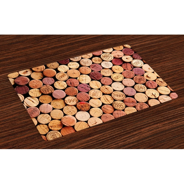 Wine Placemats Set of 4 Random Selection of Used Wine Corks Vintage
