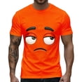 thumbnail image 2 of Dolkfu Orange Men'S&nbsp;Shirts Short Sleeve Crew Neck Novelty Pull-On Tops Graphic Prints Funny Modern T-Shirts Orange,Xl, 2 of 5