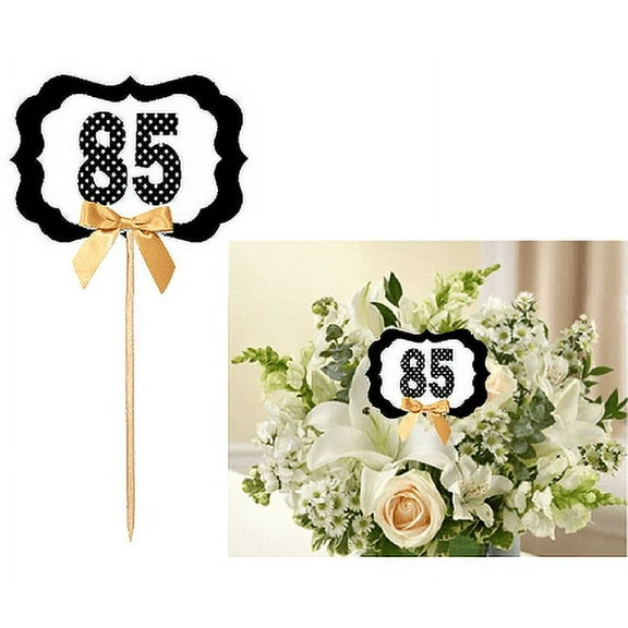 85th Birthday / Anniversary Table Decoration Party Centerpiece Pick - Set of 6